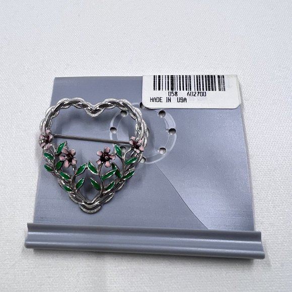 🎊HP🎊 Beau-Sterling Signed – Sterling Silver Brooch with Hand Painted Flowers - Picture 8 of 9